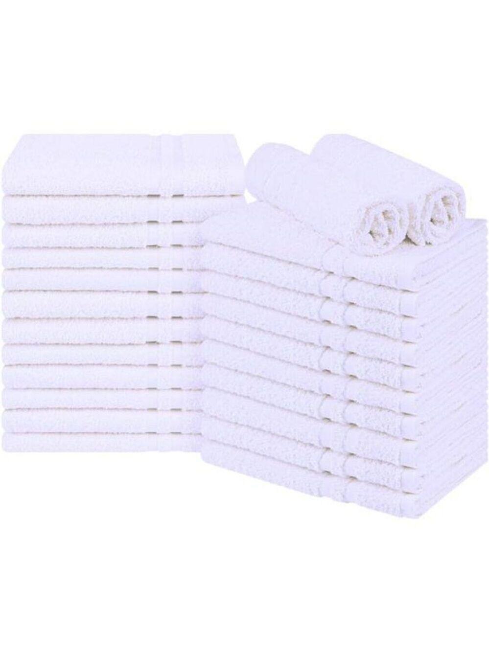 White Cotton Hand Towels 24 Pack Soft Absorbent Quick Dry Bathroom Spa Gym Salon